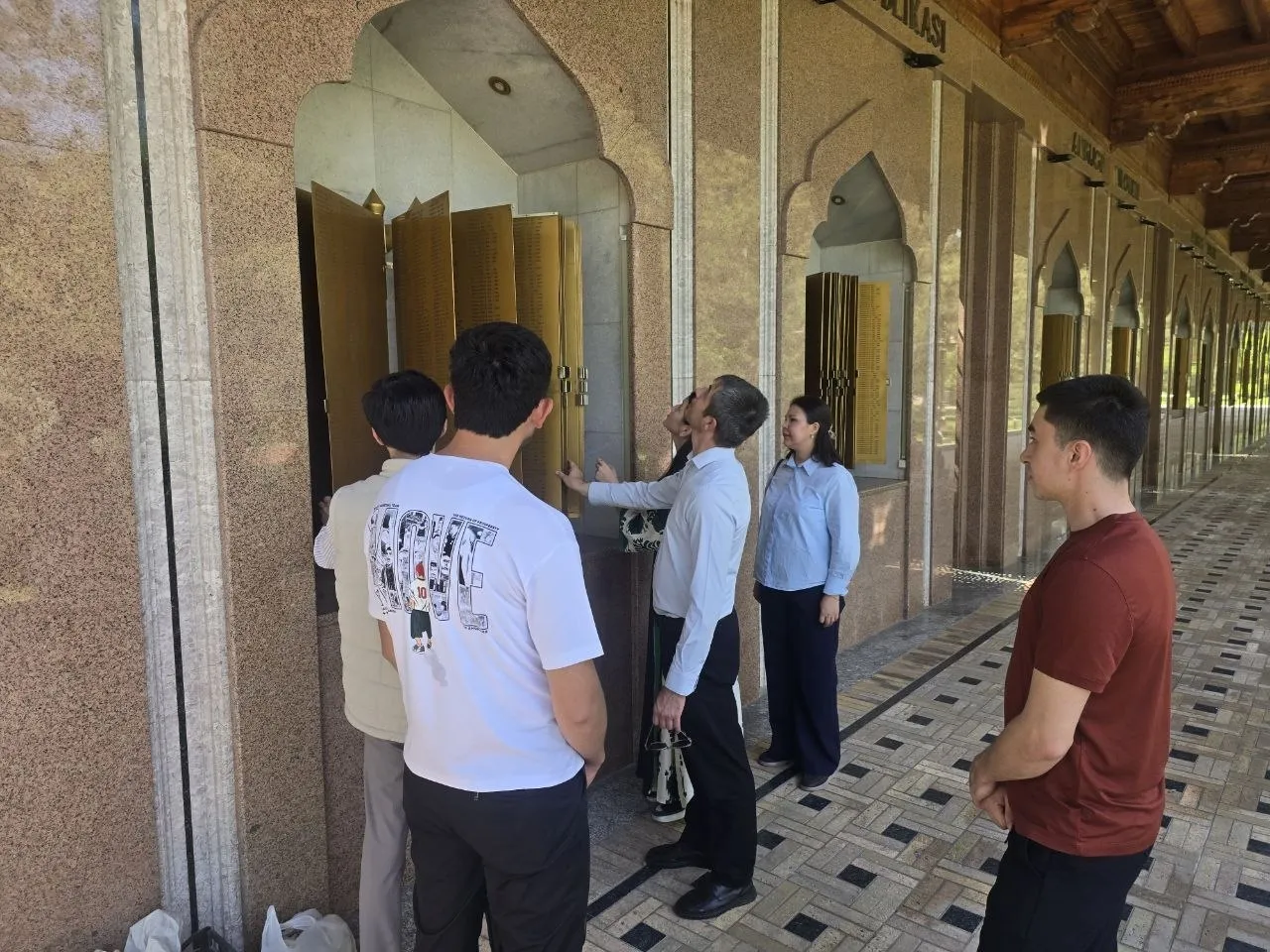 Walking through historical sites with young people